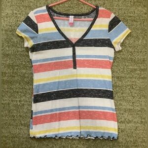 Colorful striped sweater blouse no boundaries xl 15-17 junior